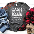 Cash, Willie, Hank, Waylon Screen Print Transfer