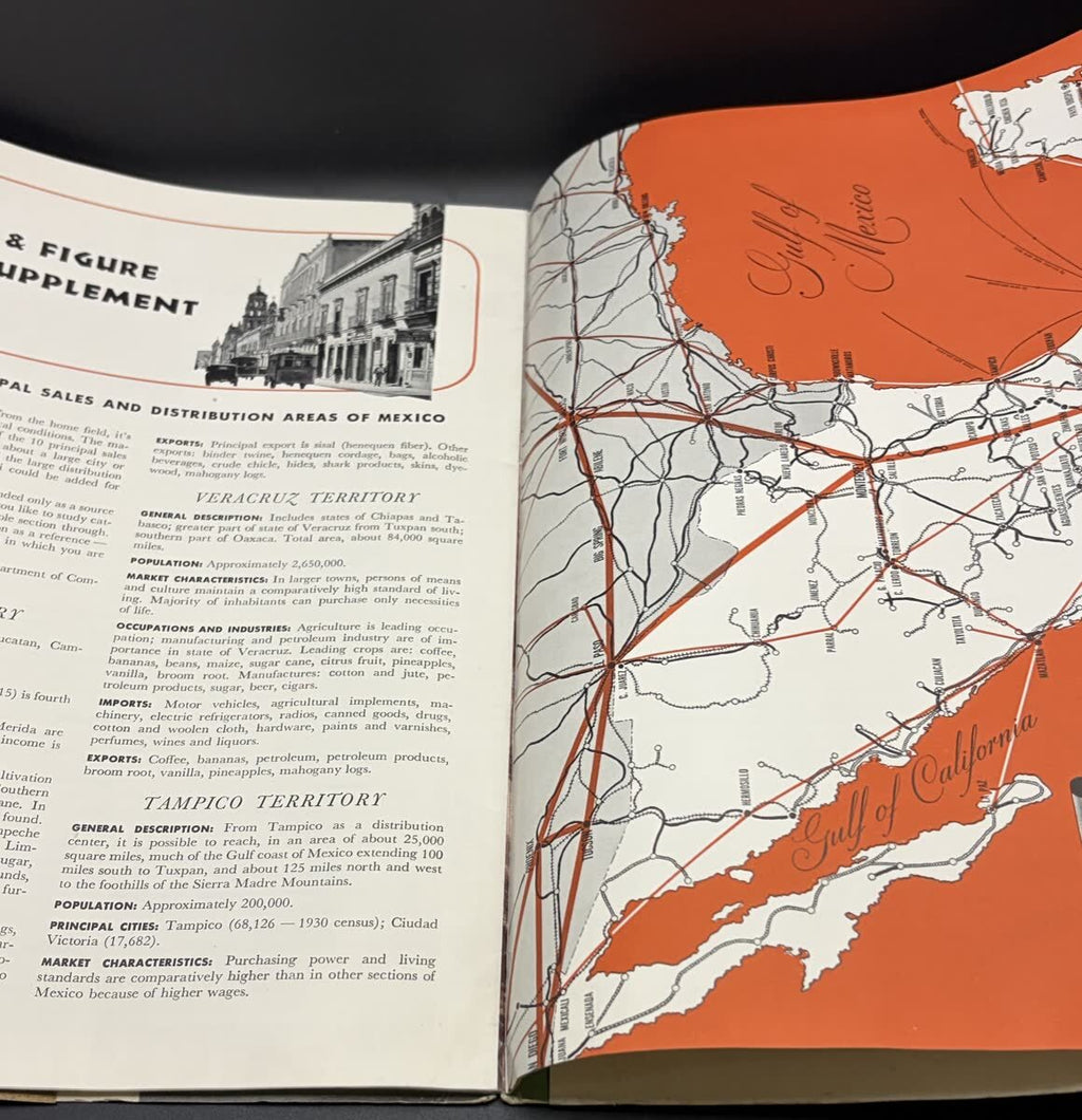 1943 American Airlines Make Friends With Mexico 2nd Printing Travel Guide Map