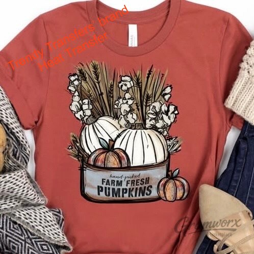 Farm Fresh Pumkin Arrangement Screen Print Transfer