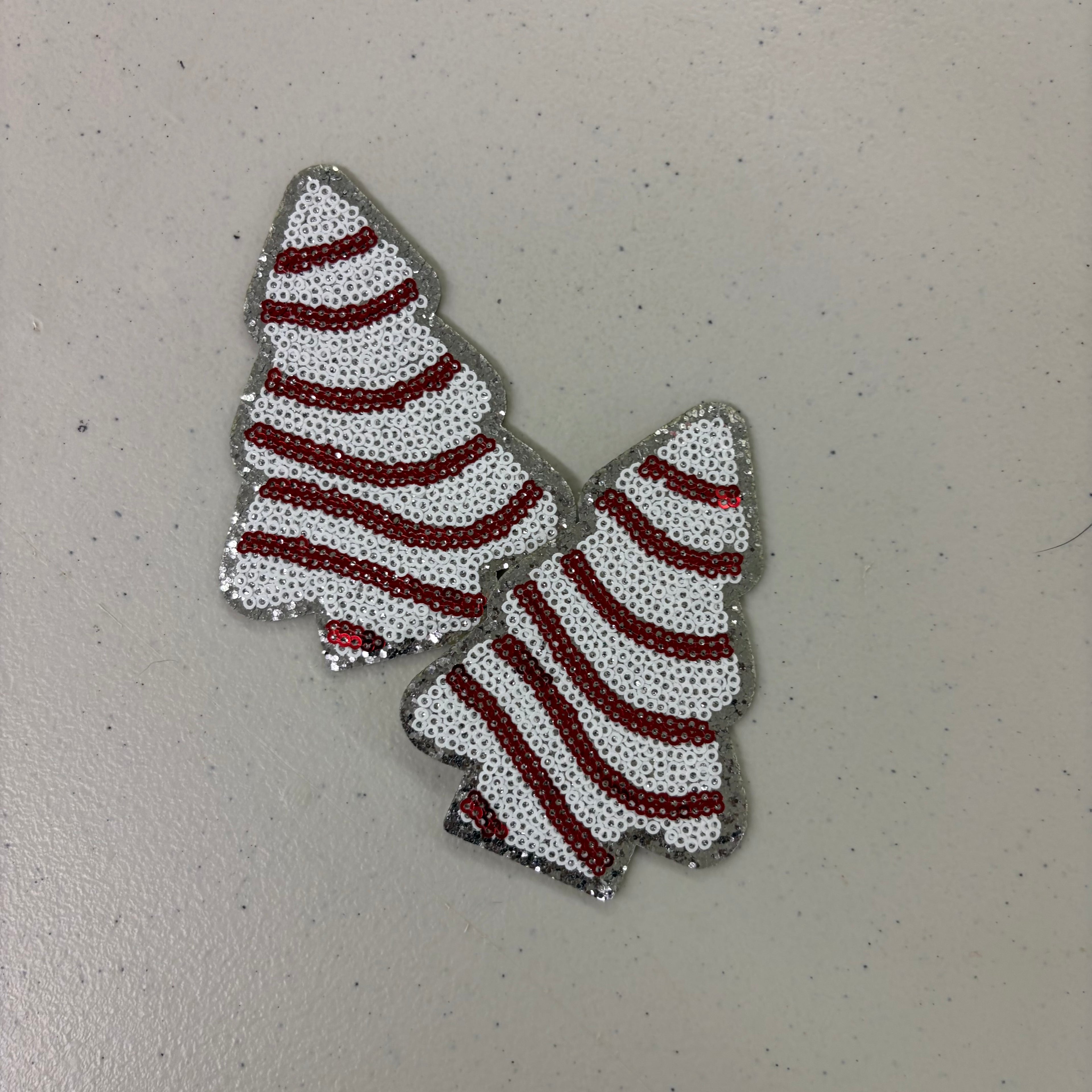 Christmas Tree Cakes Sequin Accents - Pair