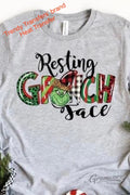 Resting Grinch Face Screen Print Transfer