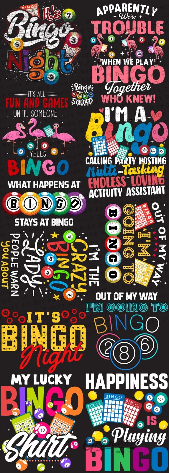 #2 – BINGO THEME DTF Gang Sheet – 22x60