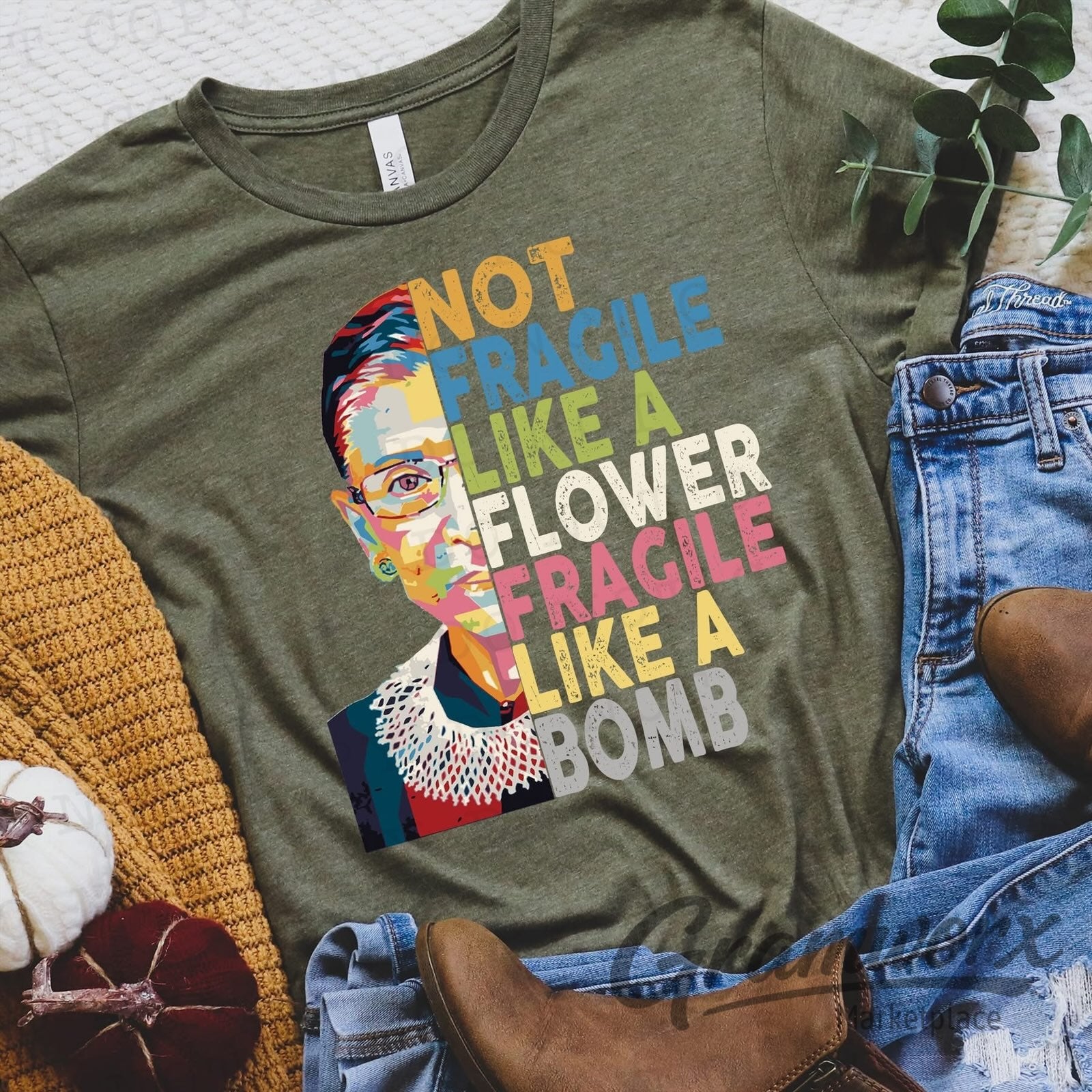 Ruth Bader Ginsburg Fragile Like A Bomb T-shirt