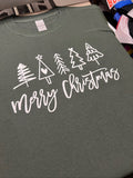 Merry Christmas - Christmas Trees Screen Print Transfer