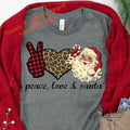 Peace Love Santa Screen Print Transfer