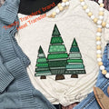 Three Large Christmas Trees Screen Print Transfer