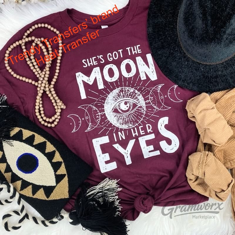 She's Got The Moon In Her Eyes Screen Print Transfer