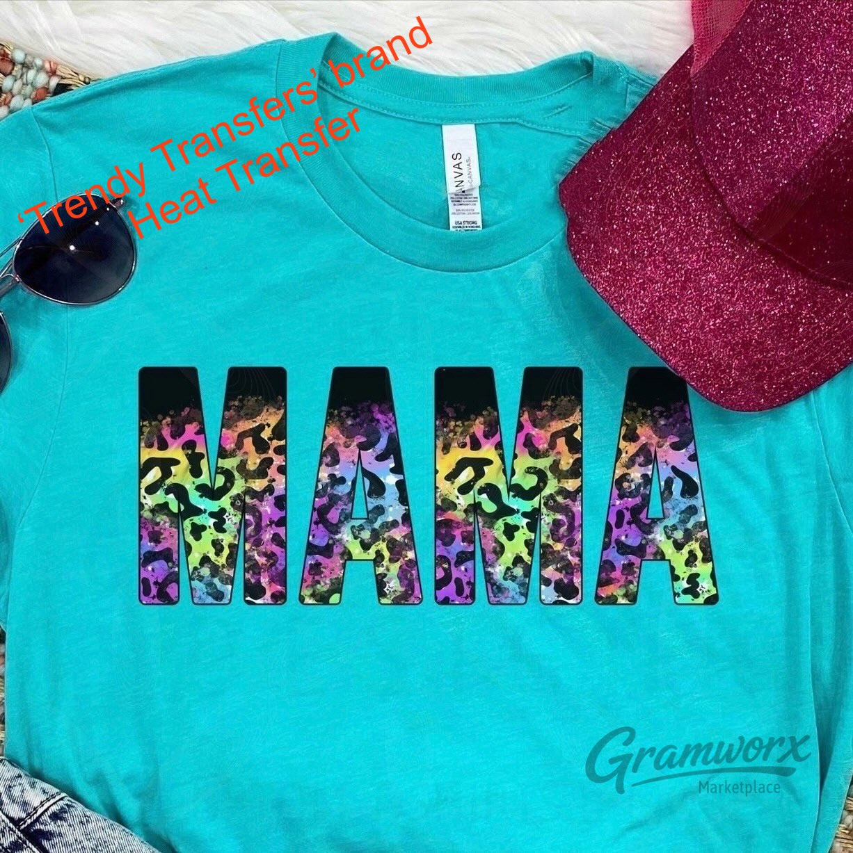 Mama Tie Dye Leopard Screen Print Transfer