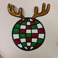 Christmas Disco Reindeer Sequin Shirt Patch