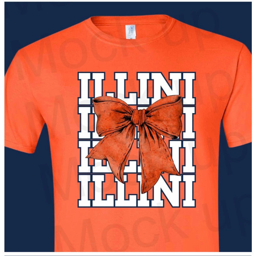 Illini Repeated Orange Bow