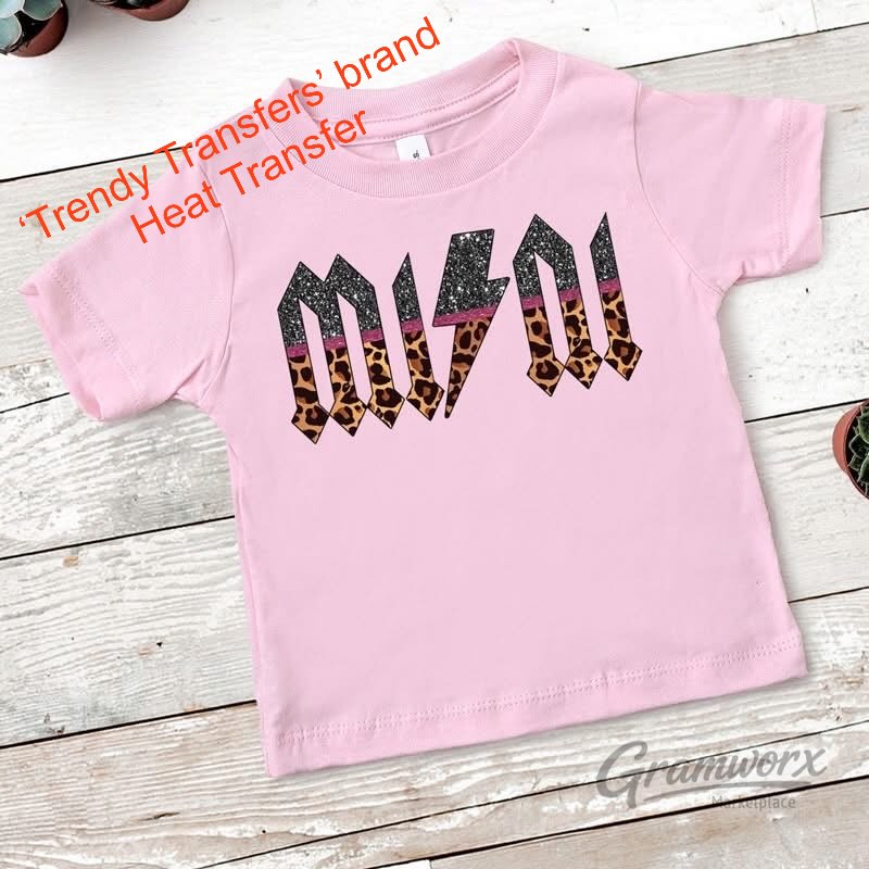 Mama - Glitter - Leopard - Bolt - Line and Mini - Glitter - Leopard - Bolt - Line Screen Print Transfer