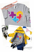 Heart Autism Puzzle Screen Print Transfer