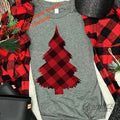 Red Buffalo Plaid Christmas Tree Screen Print Transfer