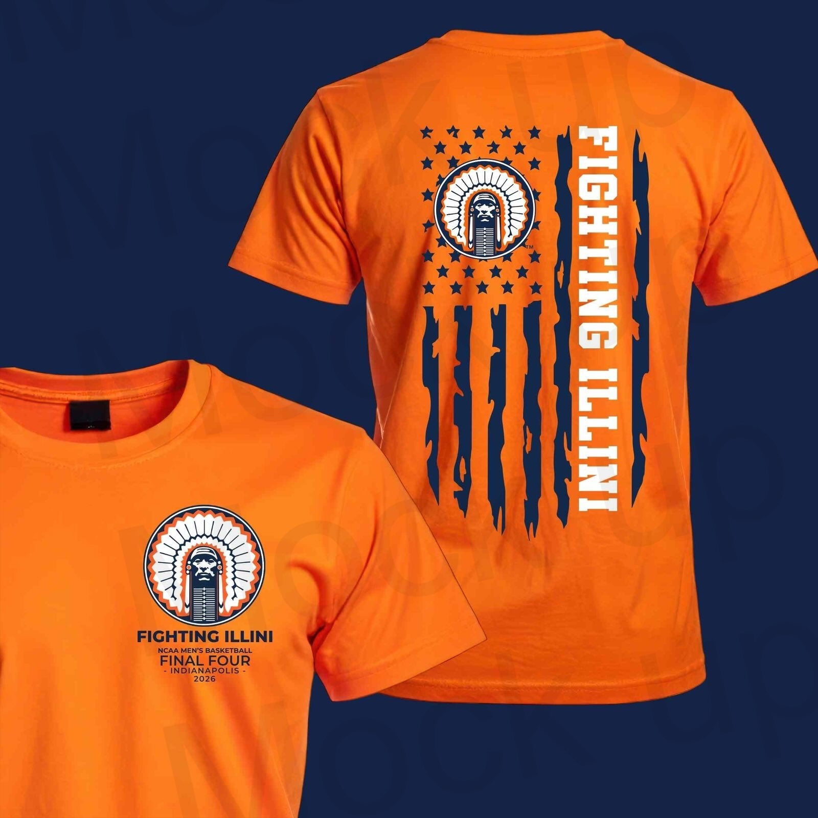 Illini Basketball - Flag - Final Four - Throwback