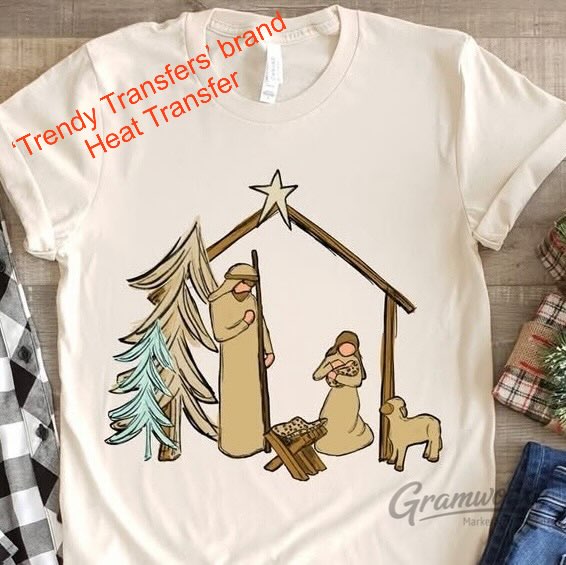 Nativity Scene Screen Print Transfer
