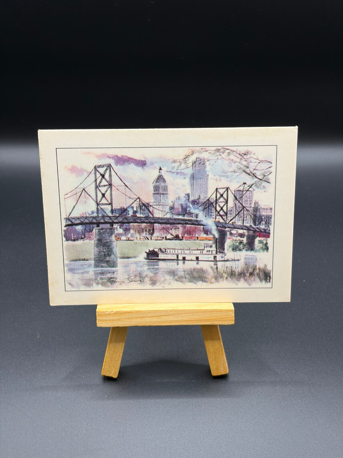Vintage George Shaw Mini Watercolor Prints NYC Philadelphia Lot of 3