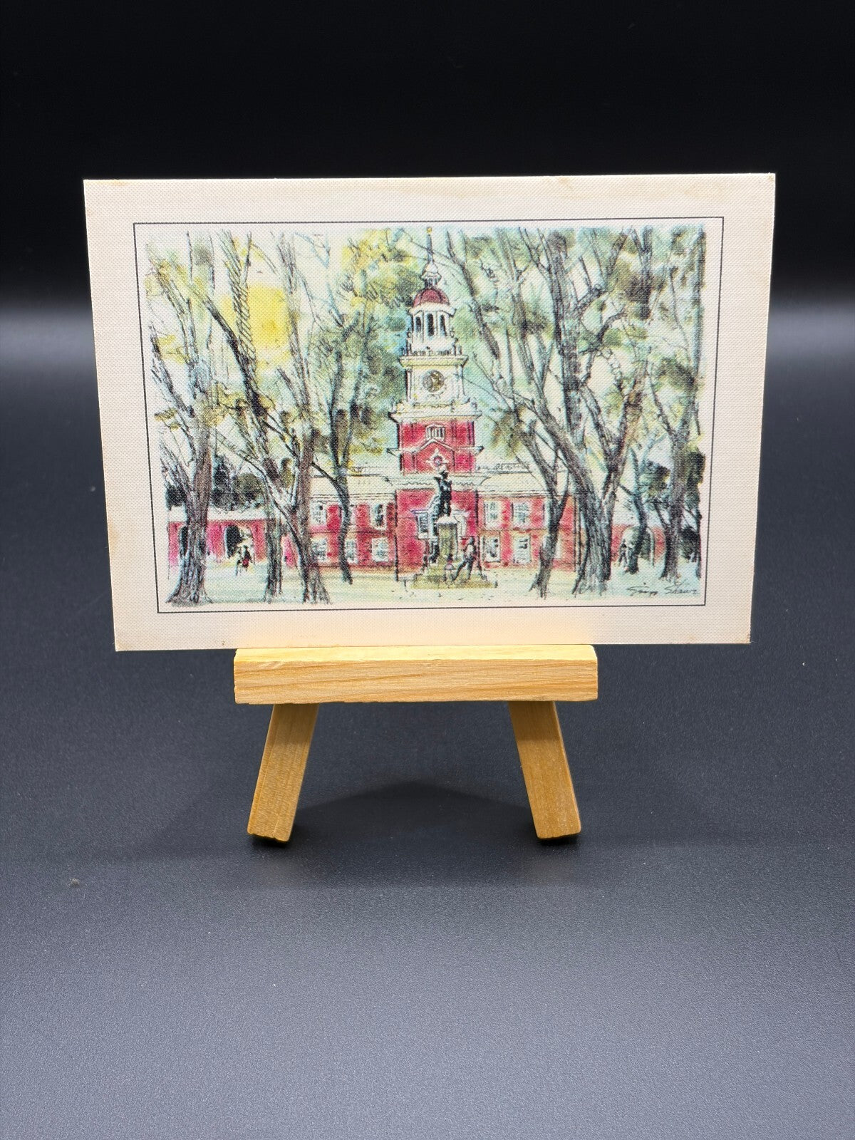 Vintage George Shaw Mini Watercolor Prints NYC Philadelphia Lot of 3