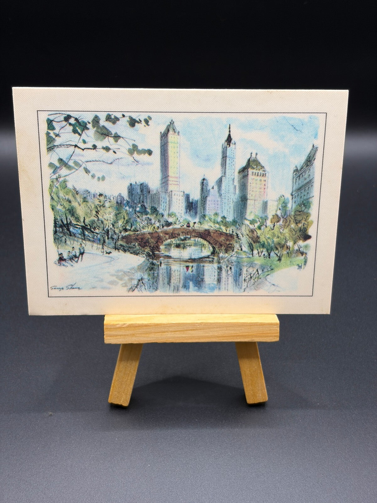 Vintage George Shaw Mini Watercolor Prints NYC Philadelphia Lot of 3