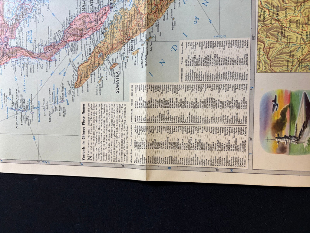 Circa 1944 Esso War Map III Pacific Theater Japan WWII Foldout