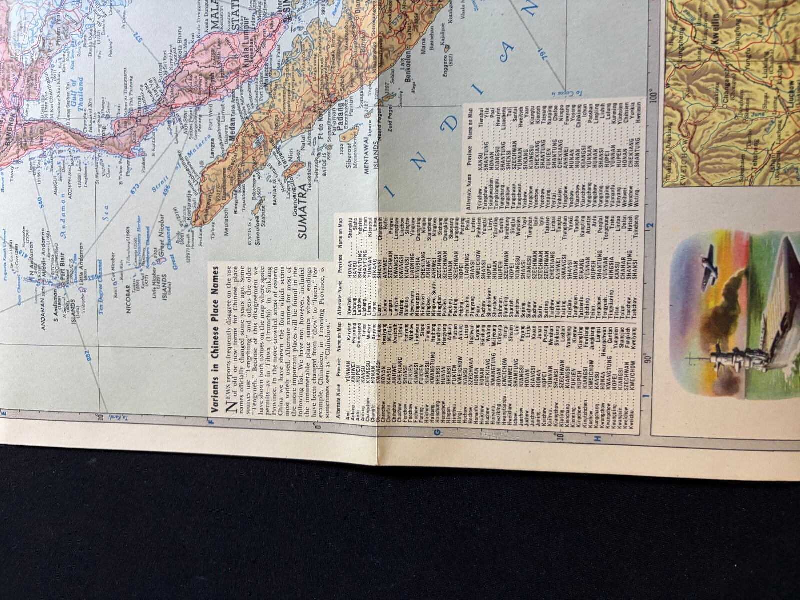 Circa 1944 Esso War Map III Pacific Theater Japan WWII Foldout