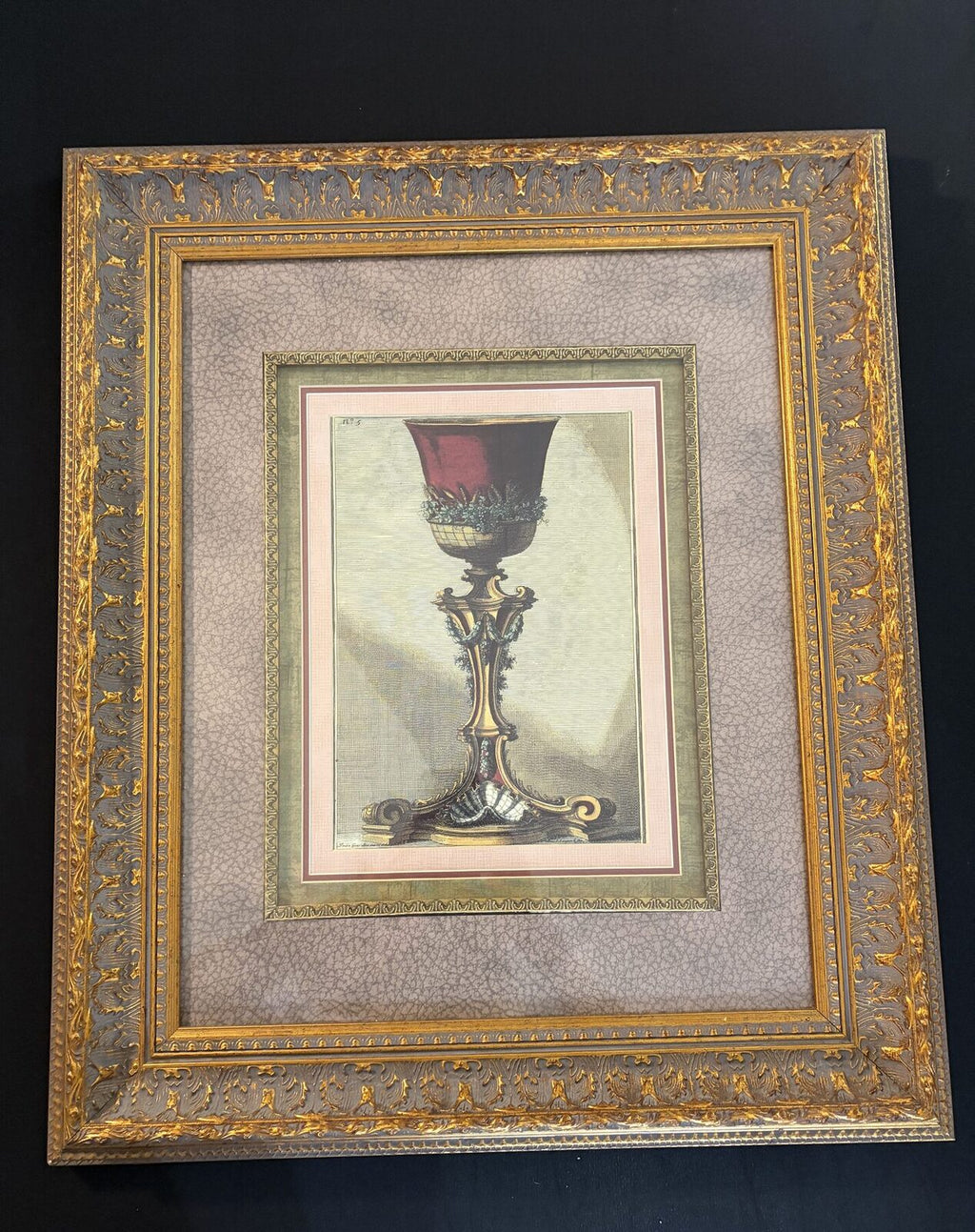 Framed Jean-Charles Delafosse No. 5 Ornamental Print Gold Frame
