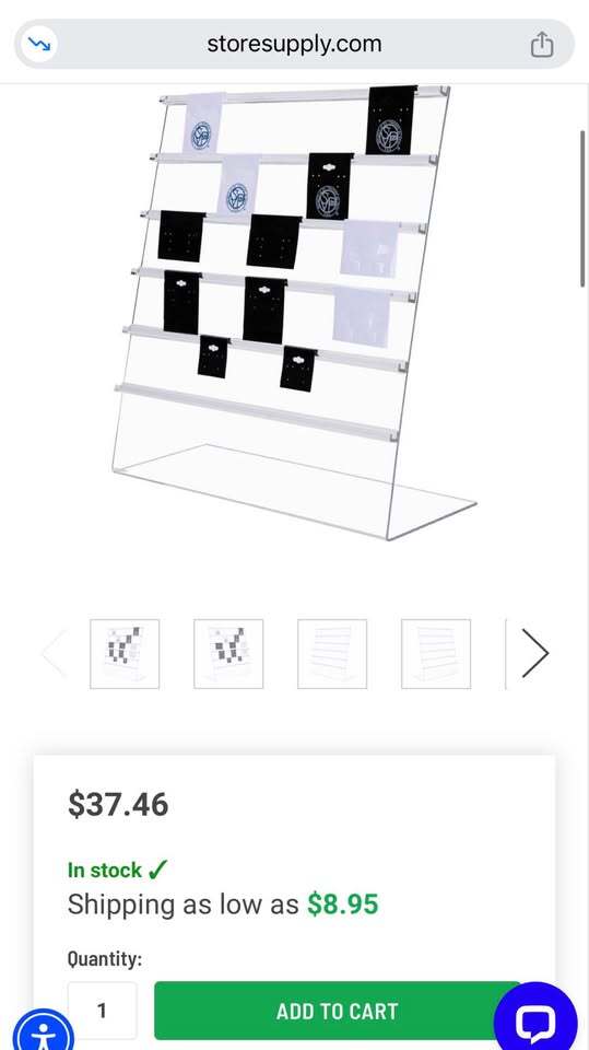 Acrylic Jewelry Display Easels – 6 Tier Countertop Card Holders – Set of 2