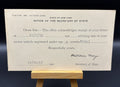 1913 NY Secretary of State Motor Vehicle Sale Acknowledgment Card Jolls