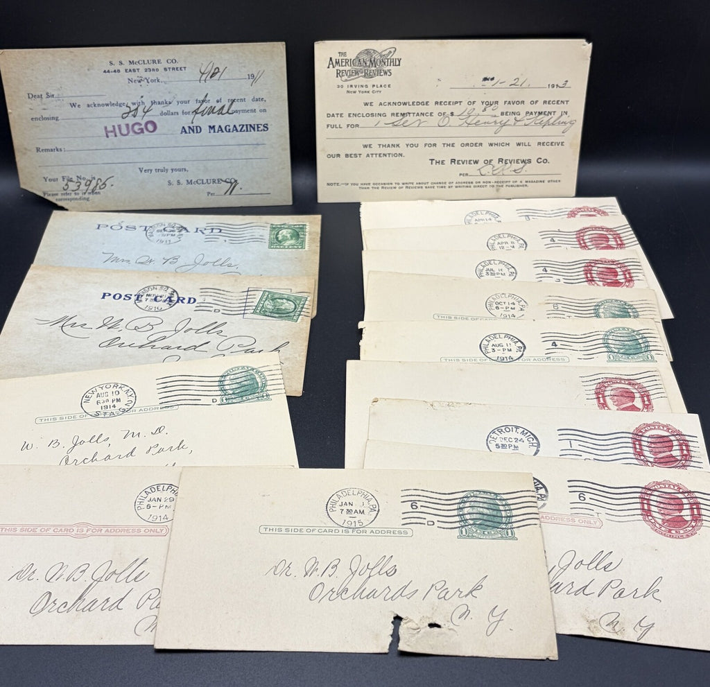 Antique Magazine Subscription Receipt Lot McClure Lippincott Ephemera