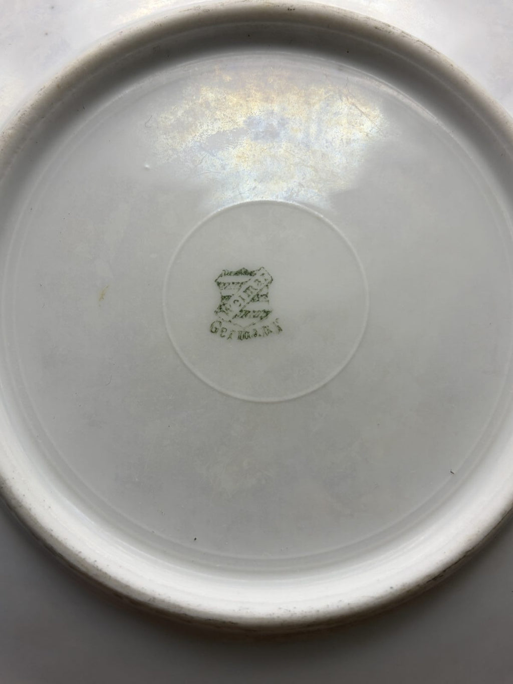 Antique Weimar Germany 6" Floral Porcelain Plate Raised Gilt Rim c1905-1924