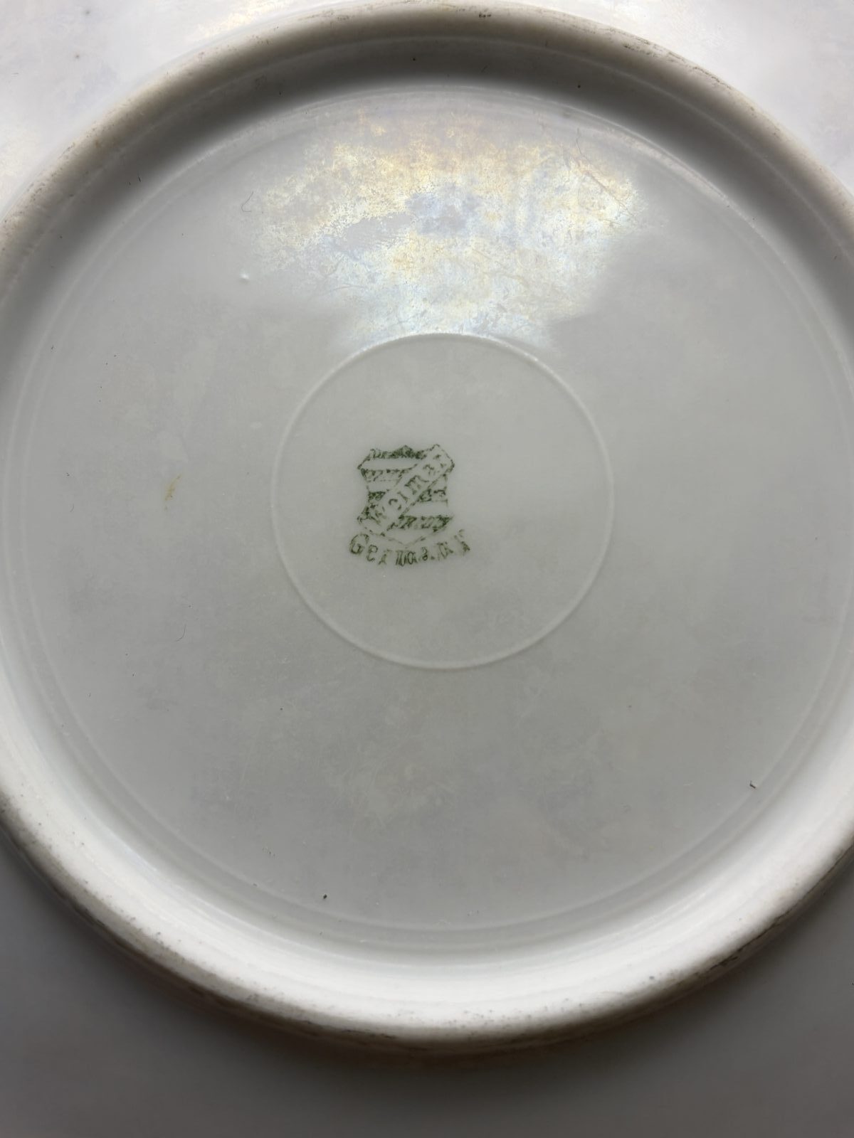 Antique Weimar Germany 6" Floral Porcelain Plate Raised Gilt Rim c1905-1924