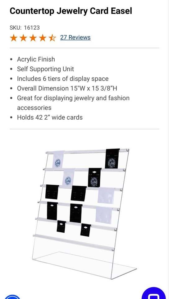 Acrylic Jewelry Display Easels – 6 Tier Countertop Card Holders – Set of 2