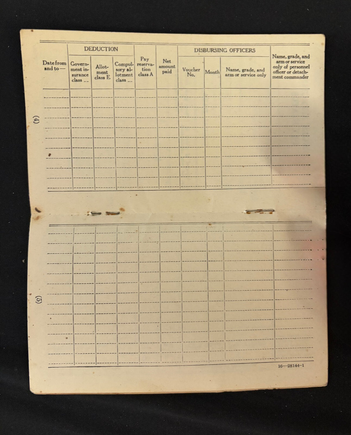 WWII 1942 US Army Soldier Pay Record Roger Marchione ASN 42118473 Original