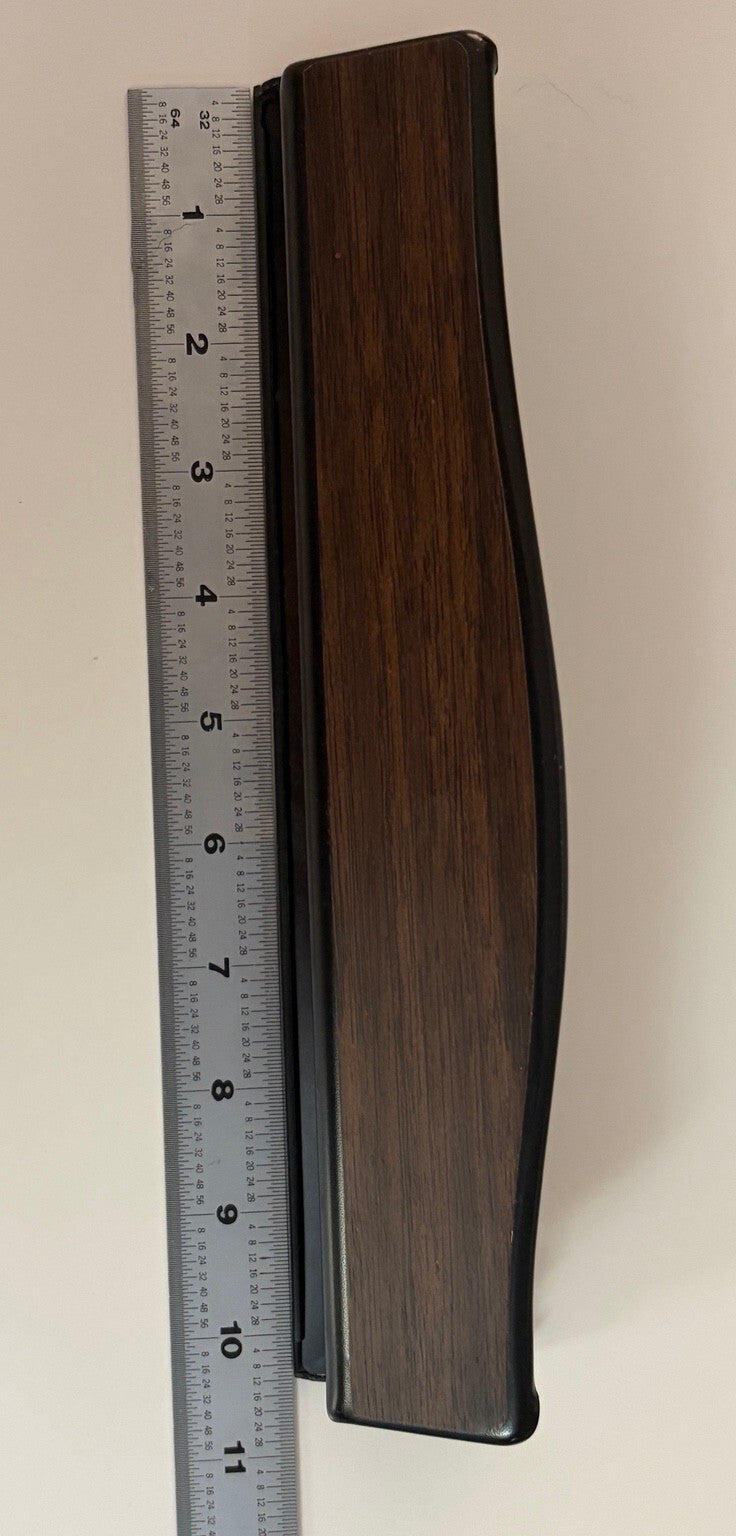 Vintage 3-Hole Paper Punch Faux Woodgrain Black Metal Retro Office Tool