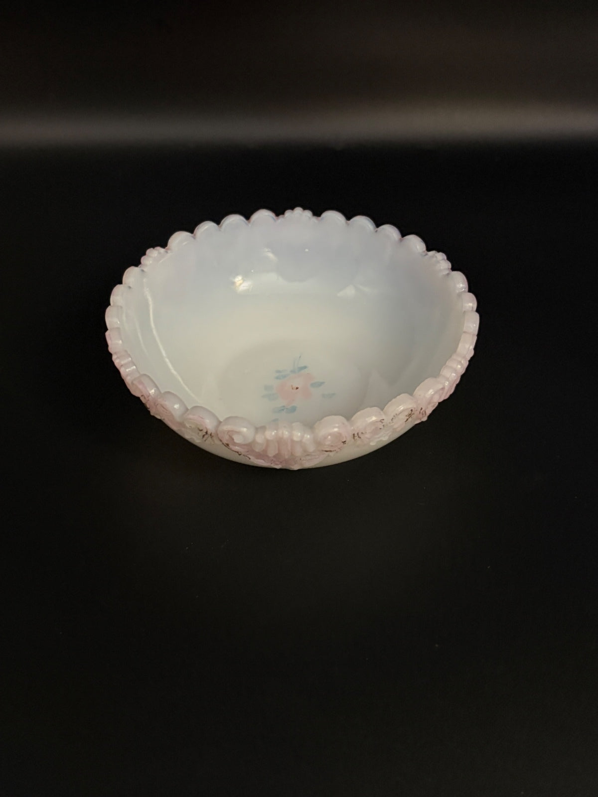 Vintage Westmoreland Milk Glass Hand-Painted Floral Bowl – Mold 130