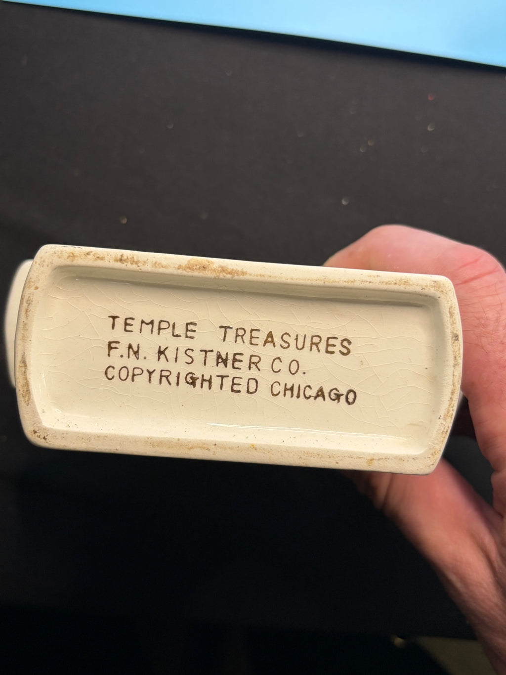 Pair of Vintage OES Masonic Temple Treasures Ceramic Star Vases Planters