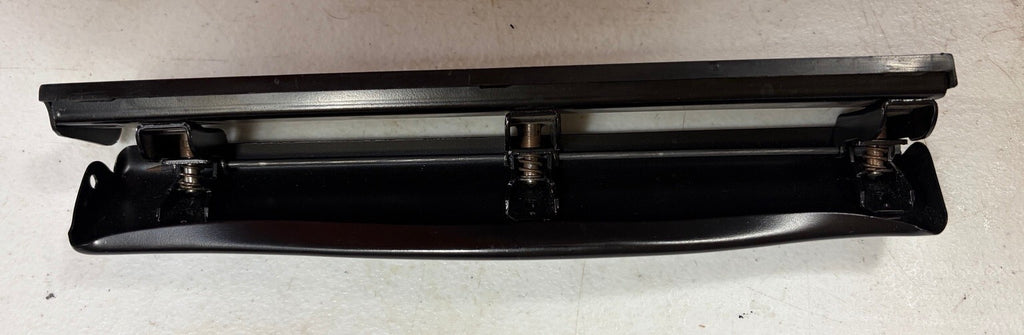 Vintage 3-Hole Paper Punch Faux Woodgrain Black Metal Retro Office Tool
