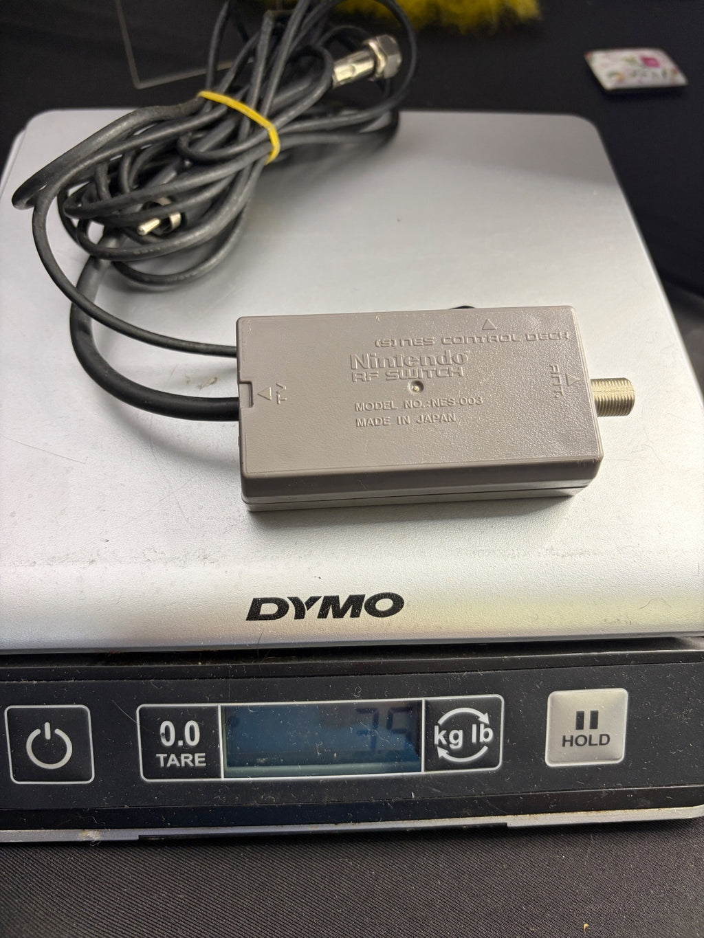 Vintage Nintendo NES RF Switch TV Adapter OEM Gray Coax Cable