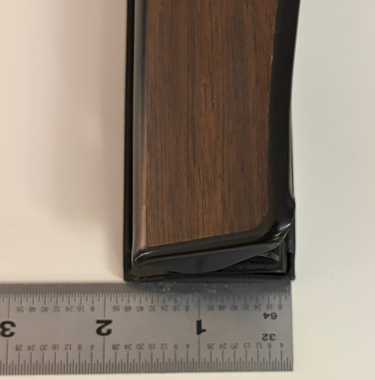 Vintage 3-Hole Paper Punch Faux Woodgrain Black Metal Retro Office Tool