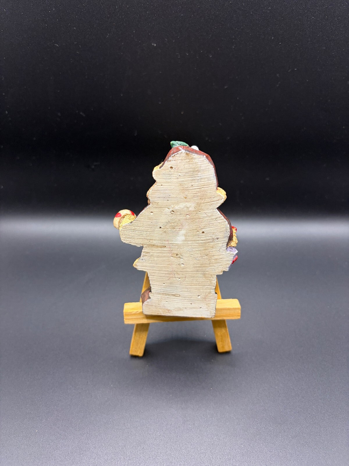 Vintage Faux Wood Resin Santa Claus Folk Art Figurine - Christmas Decor