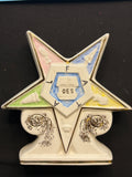 Pair of Vintage OES Masonic Temple Treasures Ceramic Star Vases Planters