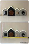 Handmade “HOME” Wooden House Decor – Farmhouse Mantel Sign – Shelf Display