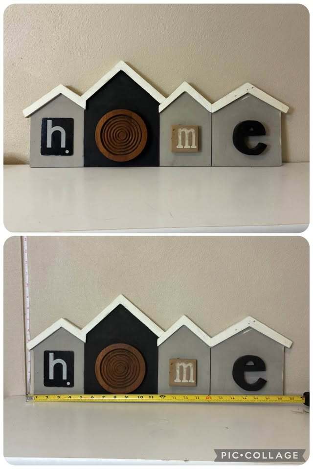 Handmade “HOME” Wooden House Decor – Farmhouse Mantel Sign – Shelf Display