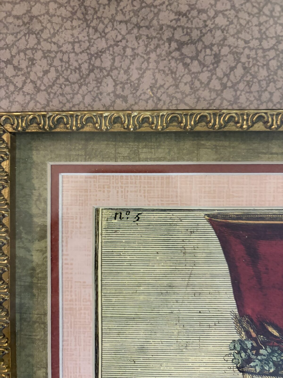 Framed Jean-Charles Delafosse No. 5 Ornamental Print Gold Frame