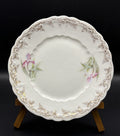 Antique Weimar Germany 6" Floral Porcelain Plate Raised Gilt Rim c1905-1924