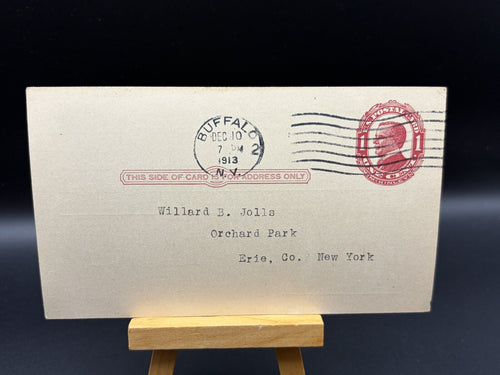 1913 NY Secretary of State Motor Vehicle Sale Acknowledgment Card Jolls