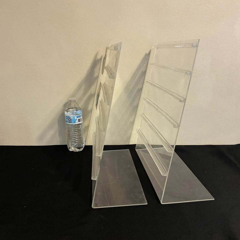 Acrylic Jewelry Display Easels – 6 Tier Countertop Card Holders – Set of 2