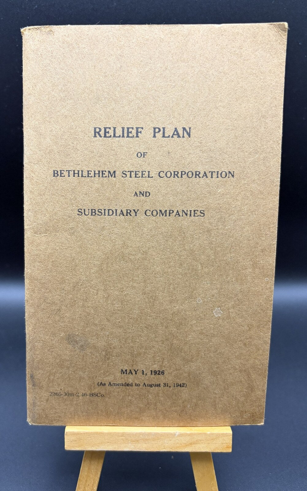 1924 Bethlehem Steel Relief Plan Employee Benefits Booklet Industrial History