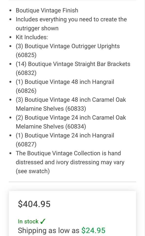 Boutique Vintage Full Outrigger Display System Kit #2 – Shelf-Heavy Retail Package