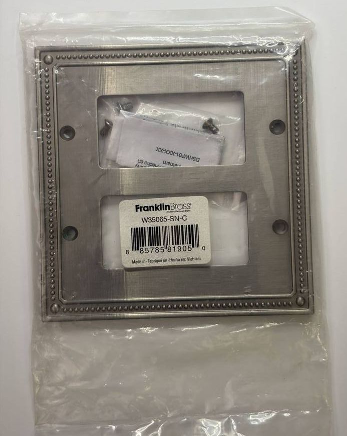 Amerelle Century & Franklin Brass Brushed Nickel Wall Plates Lot of 3