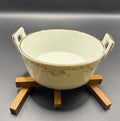 Vintage Buffalo China Floral Pattern Ceramic Serving Bowl with Handles
